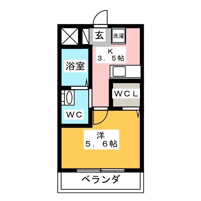 ワイエスディBLD(1K/3階)の間取り写真