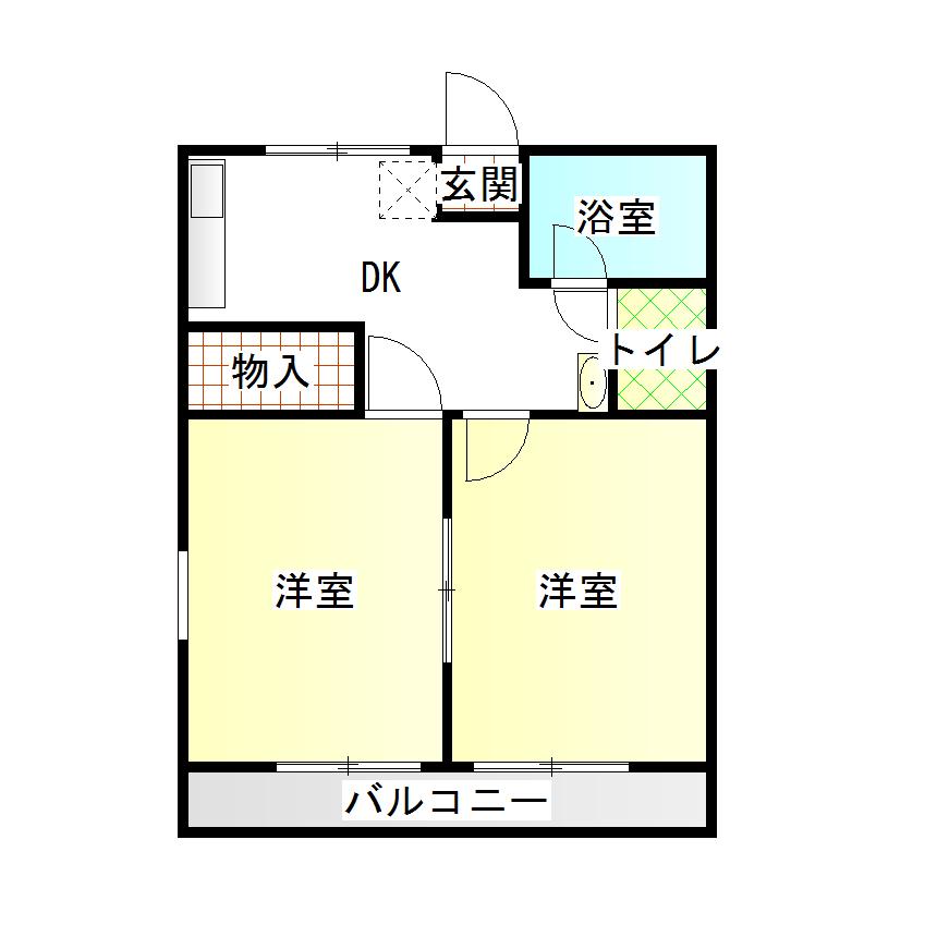 星田コーポ(2DK/2階)の間取り写真