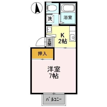 コーポ・トゥインクル(1K/2階)の間取り写真