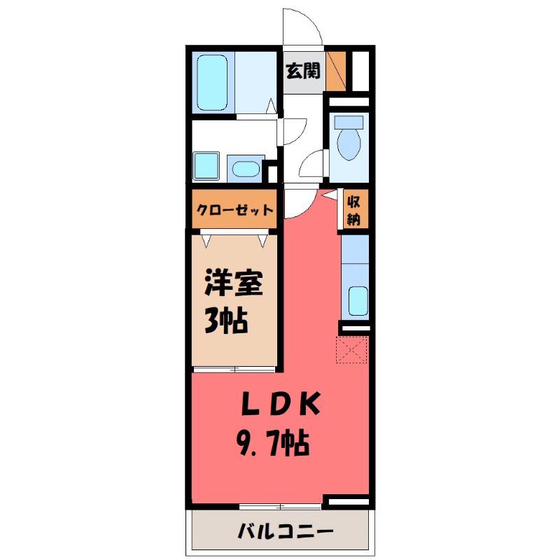 プレミストVIII(1LDK/3階)の間取り写真