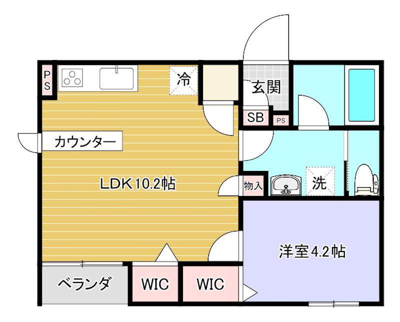 PRIMERA姥ケ山(1LDK/3階)の間取り写真