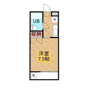 コスモスハイツ草川(1K/1階)の間取り写真