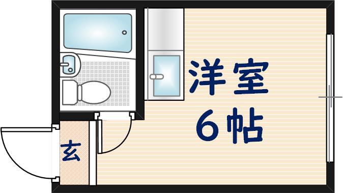 小路東ハイツⅡ(ワンルーム/2階)の間取り写真