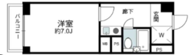 ネオコーポ高円寺(1K/2階)の間取り写真
