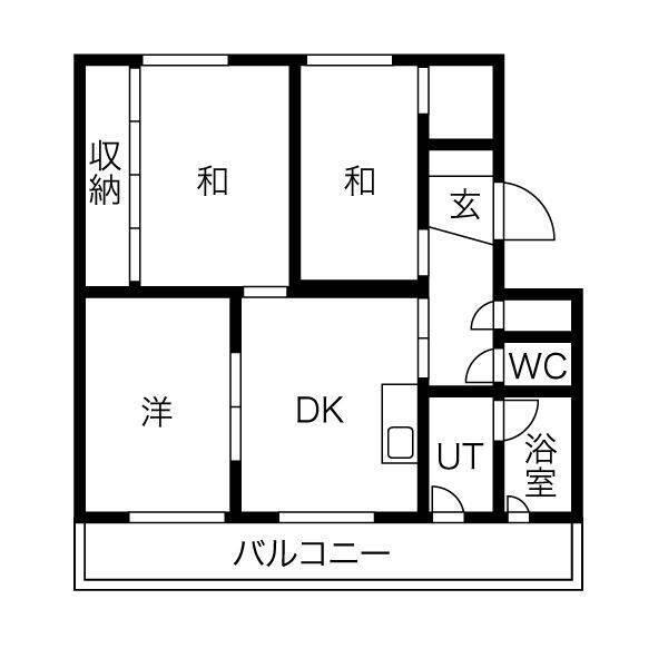 パークヒルズ真々地II(3DK/3階)の間取り写真