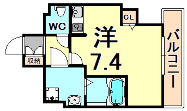 ONLYONE伊丹中央(ワンルーム/3階)の間取り写真
