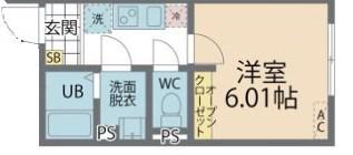 カインドネス本厚木イースト(1K/1階)の間取り写真
