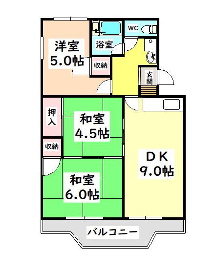 サンピアス豊田(2LDK/3階)の間取り写真