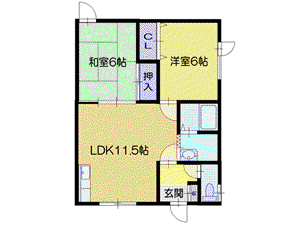 ハイツ智佳(2LDK/2階)の間取り写真