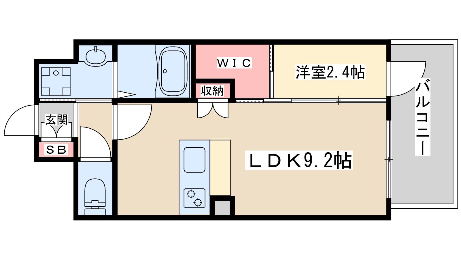セレニテ谷町四丁目アリエ(1LDK/4階)の間取り写真