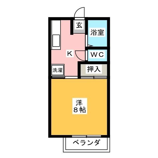シンシアTSC棟(1K/1階)の間取り写真