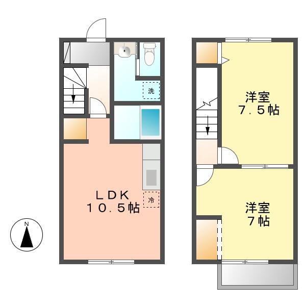 カーサオーベスト(2LDK/1階)の間取り写真