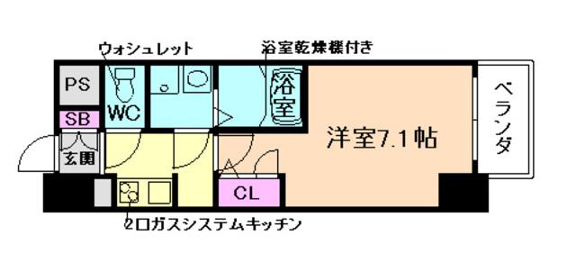 W-STYLE福島IIWISTARIA(1K/5階)の間取り写真