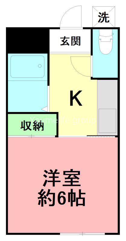 大根スカイリッチマンション(1K/2階)の間取り写真