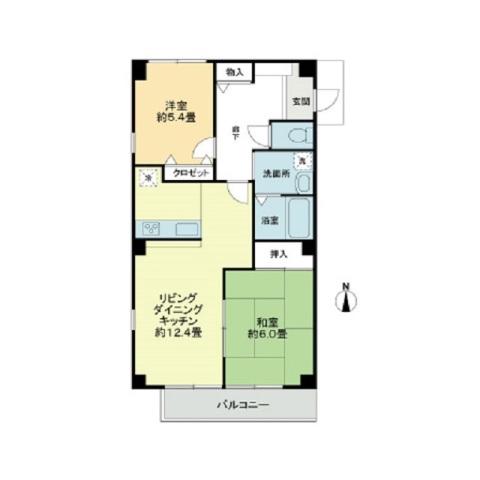 フォブール喜多町(2LDK/3階)の間取り写真