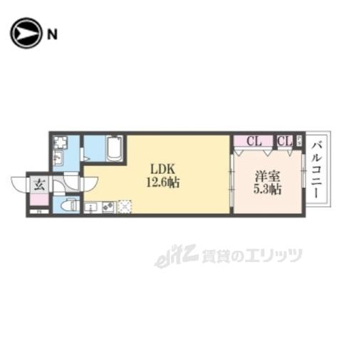 ジーメゾン大和高田クレアージュ(1LDK/3階)の間取り写真