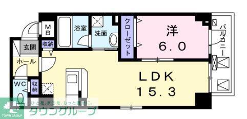 グランステージ綱島(1LDK/4階)の間取り写真