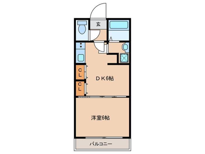 明治第7ビルディング(1DK/2階)の間取り写真