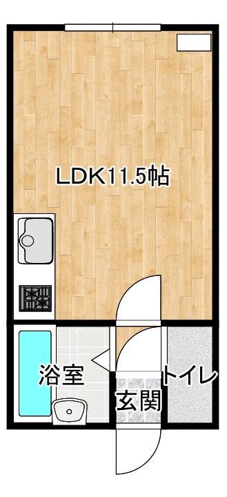 TKマンションB(ワンルーム/1階)の間取り写真