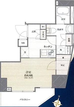フェルクルールプレスト池袋ウエスト(1K/2階)の間取り写真