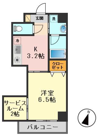RAFFINES(1SK/1階)の間取り写真