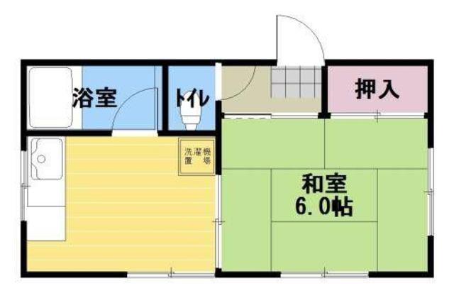 本木荘(1DK/2階)の間取り写真