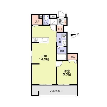 RESIDENCE LUNA(1LDK/2階)の間取り写真