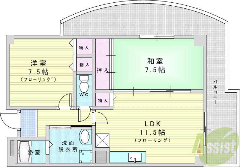 プレルディオ豊中南(2LDK/6階)の間取り写真