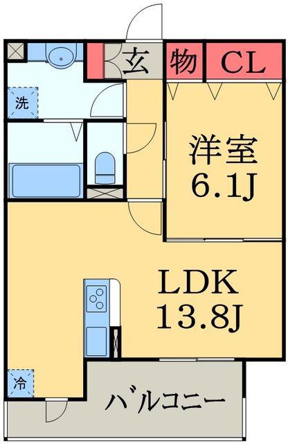 ベラヴィスタ蘇我(1LDK/3階)の間取り写真