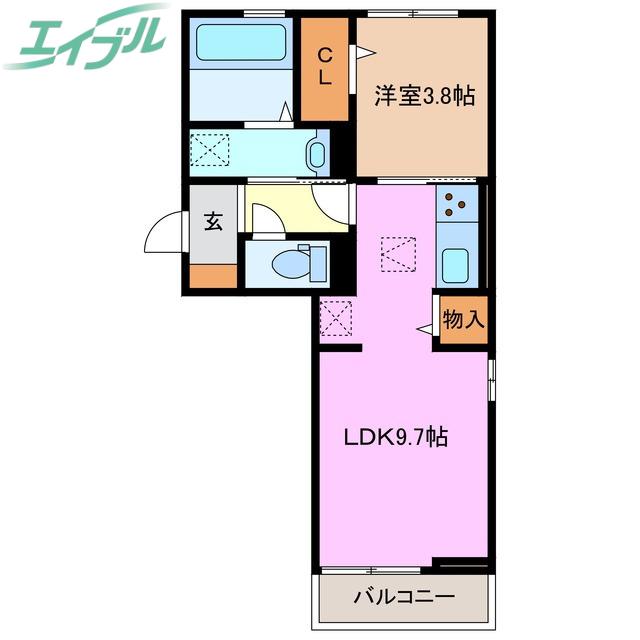 アイティーオーD-ROOM東新町 東館(1LDK/1階)の間取り写真