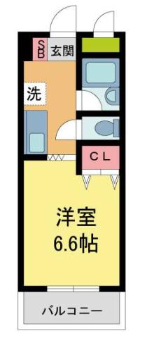 リバーウエスト宝塚(1K/5階)の間取り写真
