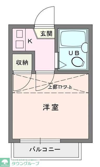 ランドマーク東浦和(1K/1階)の間取り写真