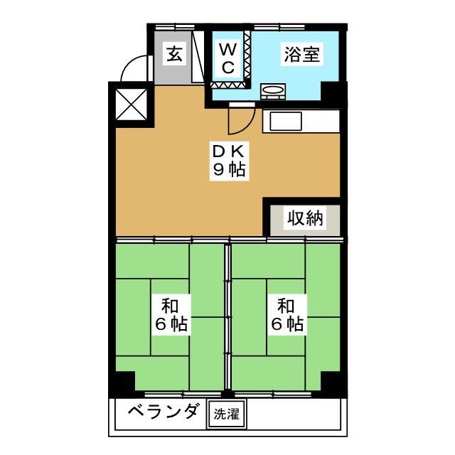 山口マンション(2DK/2階)の間取り写真