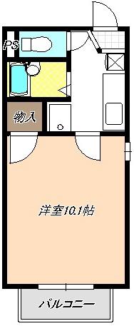 ヴィーブル(1K/1階)の間取り写真