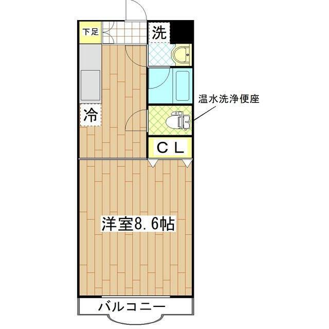 セレーノII(1K/1階)の間取り写真