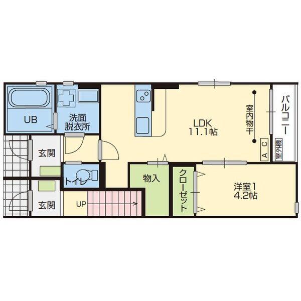 エスペランサ(1LDK/1階)の間取り写真