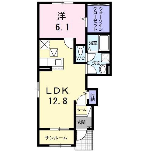 ハウス・グレイスフル A(1LDK/1階)の間取り写真
