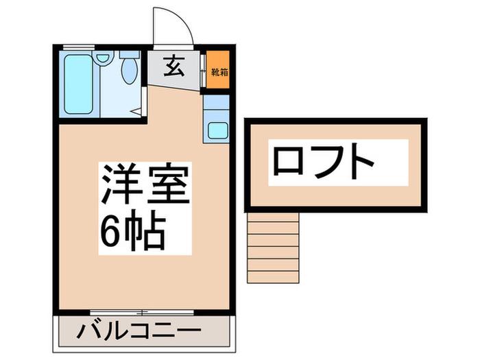 パールメゾン(ワンルーム/2階)の間取り写真