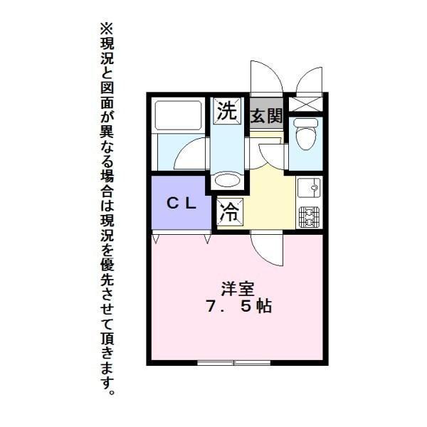 LIBRA(1K/2階)の間取り写真