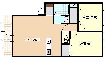 グランコートNIII(2LDK/2階)の間取り写真