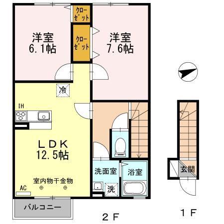 ソレアードコート(2LDK/2階)の間取り写真