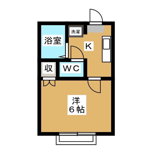 アムール(1K/2階)の間取り写真