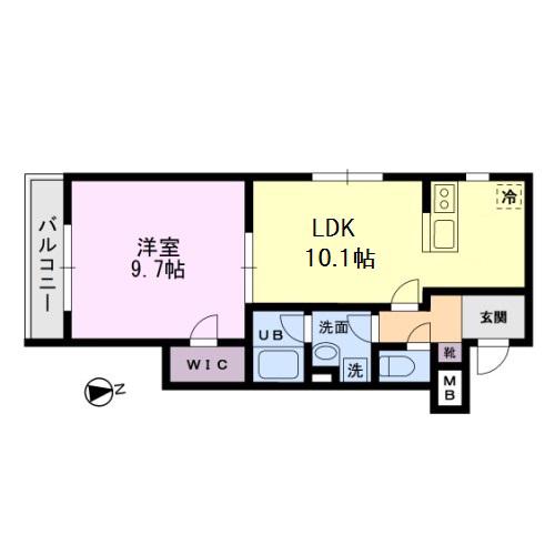 ソフィア学芸大(1LDK/1階)の間取り写真