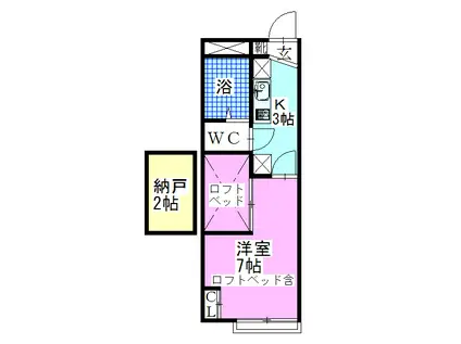 レオパレスマムトープ(1K/1階)の間取り写真