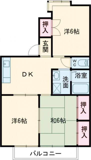 グリーンコート(3DK/2階)の間取り写真