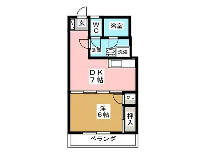マンション富紀(1DK/3階)の間取り写真