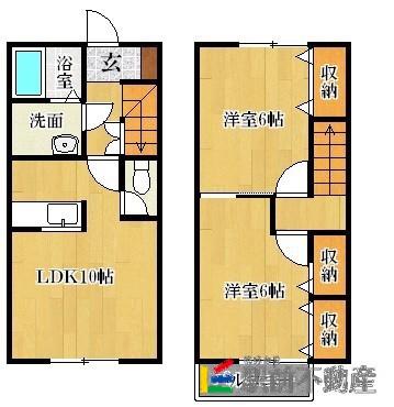 ハーベスト壱番館(2LDK/1階)の間取り写真