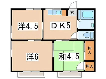 湘南玉美荘(3DK/2階)の間取り写真