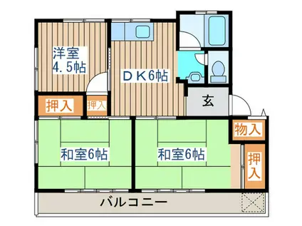 コーポ加庄(3DK/2階)の間取り写真