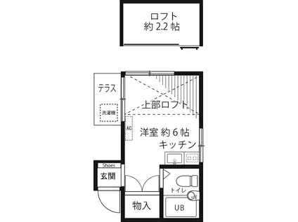 セントラルレジデンス(ワンルーム/1階)の間取り写真